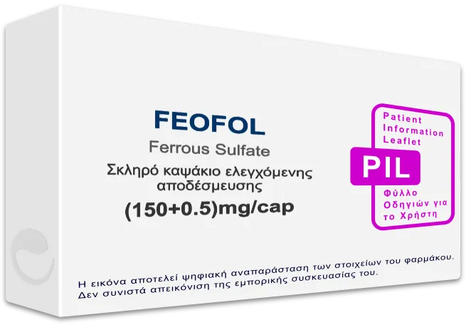 FEOFOL (150+0.5)mg/cap, Σκληρό καψάκιο ελεγχόμενης αποδέσμευσης - Τιμή ...
