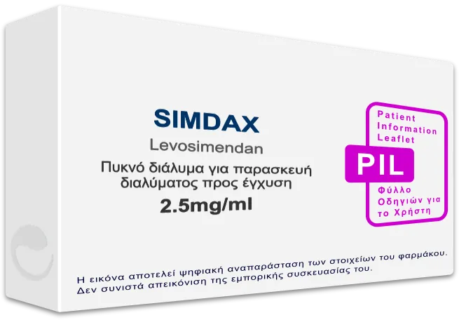SIMDAX 2.5mg/ml, Πυκνό διάλυμα για παρασκευή διαλύματος προς έγχυση ...