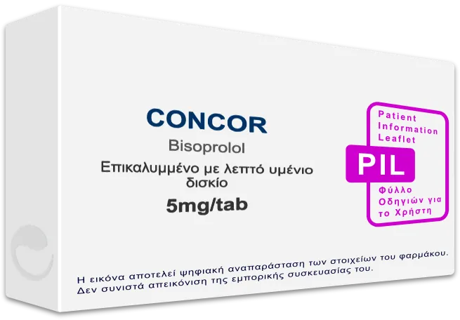 Concor Tabl CONCOR 5mg/tab, Επικαλυμμένο με λεπτό υμένιο δισκίο - Τιμή, Φύλλο ...