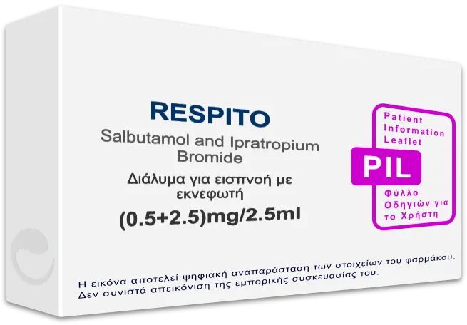 RESPITO (0.5+2.5)mg/2.5ml, Διάλυμα για εισπνοή με εκνεφωτή - Τιμή ...
