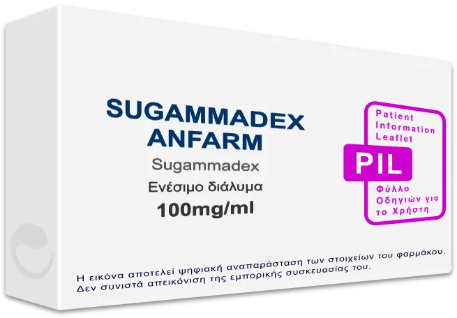 SUGAMMADEX ANFARM 100mg/ml, Ενέσιμο διάλυμα - Τιμή, Φύλλο Οδηγιών ...