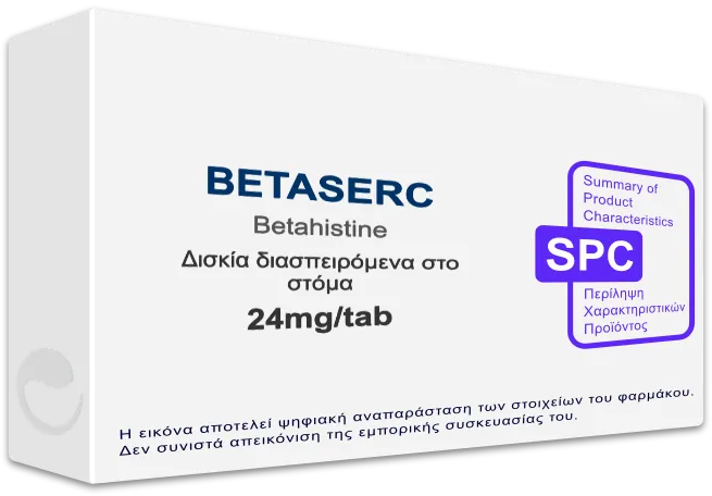 SPC BETASERC 24mg/tab Orodispersible Tablet
