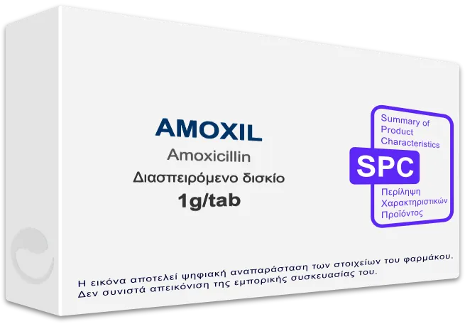 SPC AMOXIL 1g/tab Dispersible Tablets