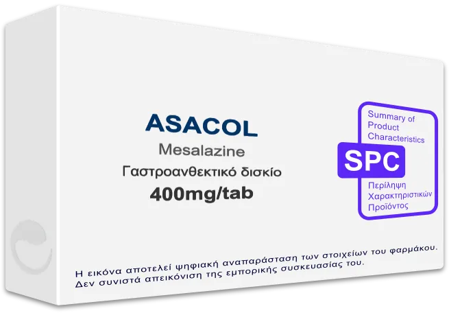 ASACOL 400mg/tab, Γαστροανθεκτικό δισκίο - Τιμή, SPC, Barcode | Farmako.net