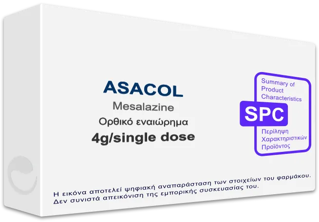 ASACOL 4g/single dose, Ορθικό εναιώρημα - Τιμή, SPC, Barcode | Farmako.net