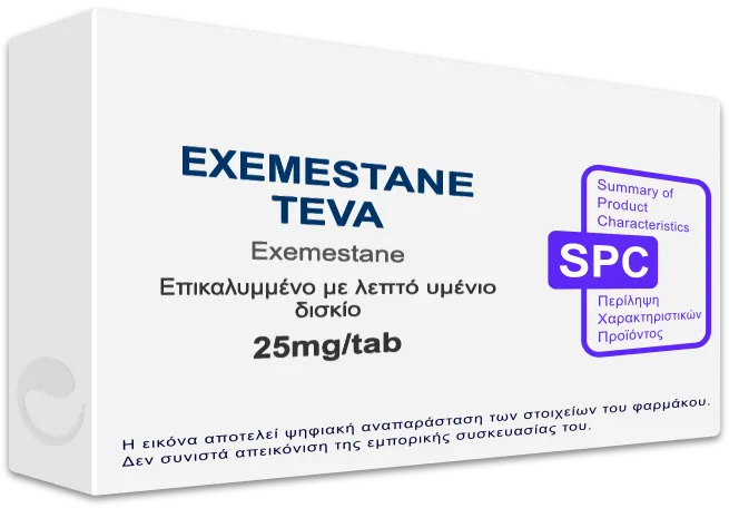 SPC EXEMESTANE TEVA 25mg/tab Film Coated Tablet
